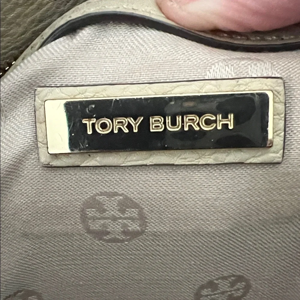 Tory Burch Pebbled Leather Satchel in Taupe with Gold Hardware EUC - Picture 10 of 10